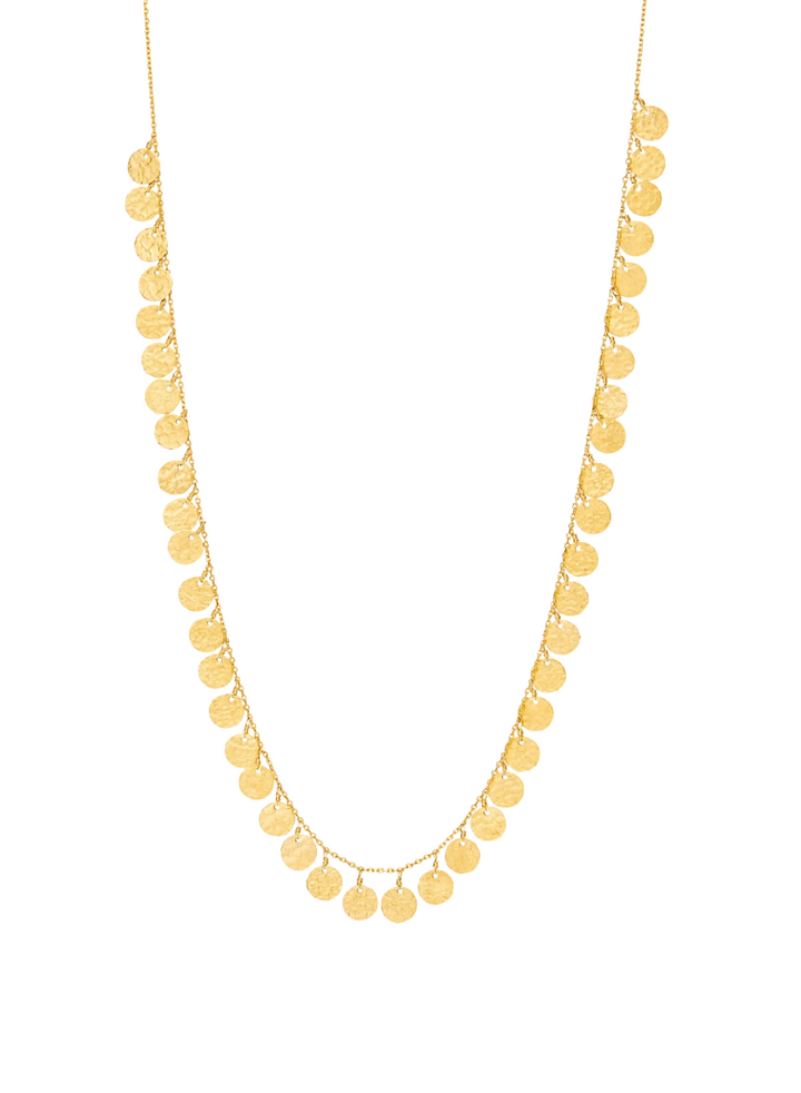 18kt Gold Hand Hammered Coin Necklace