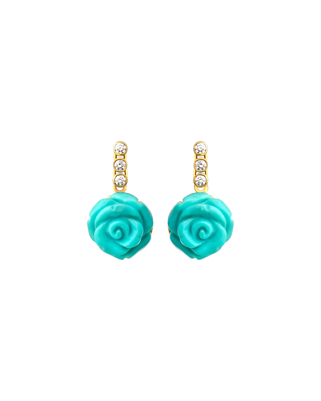 Turquoise Rose Earrings