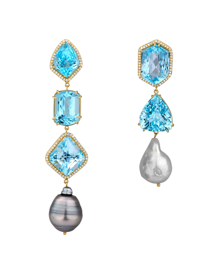 Mismatched Blue Topaz Earrings