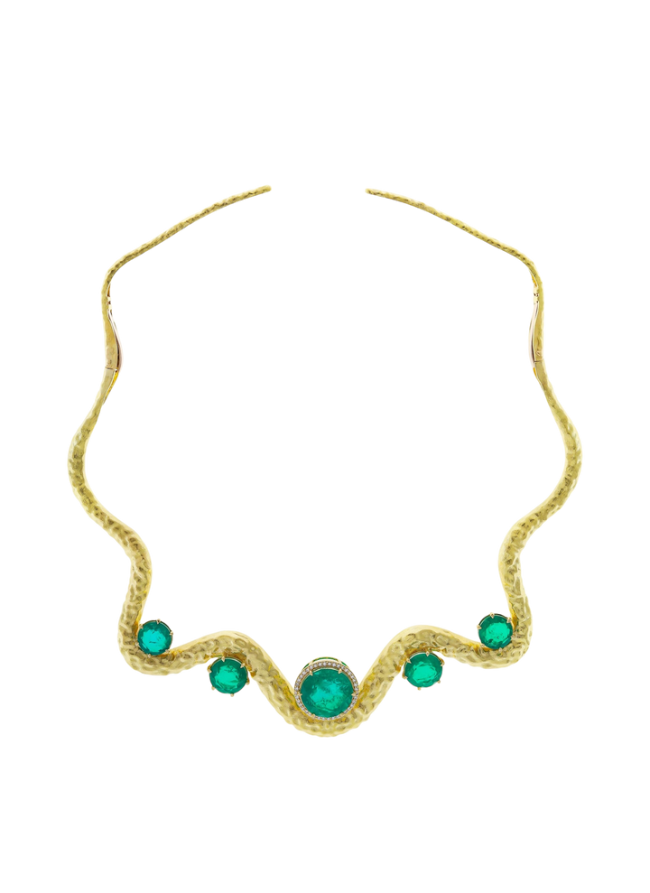 Wave Emerald Necklace