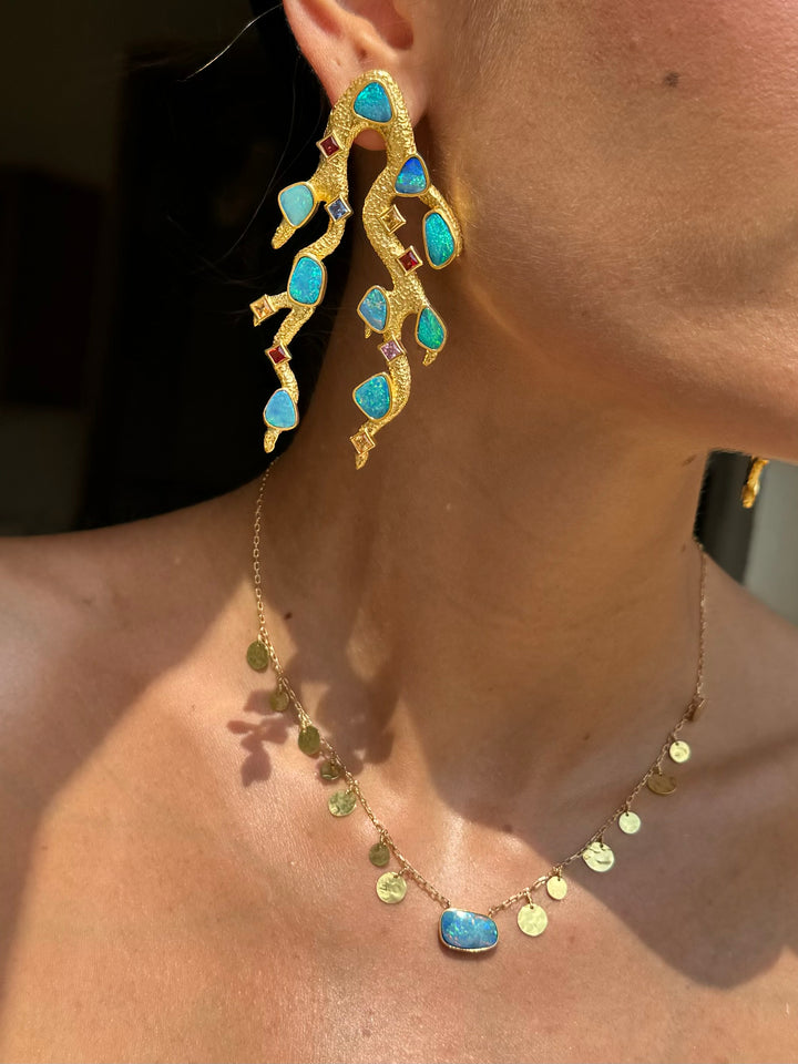 Opal Coral Earrings