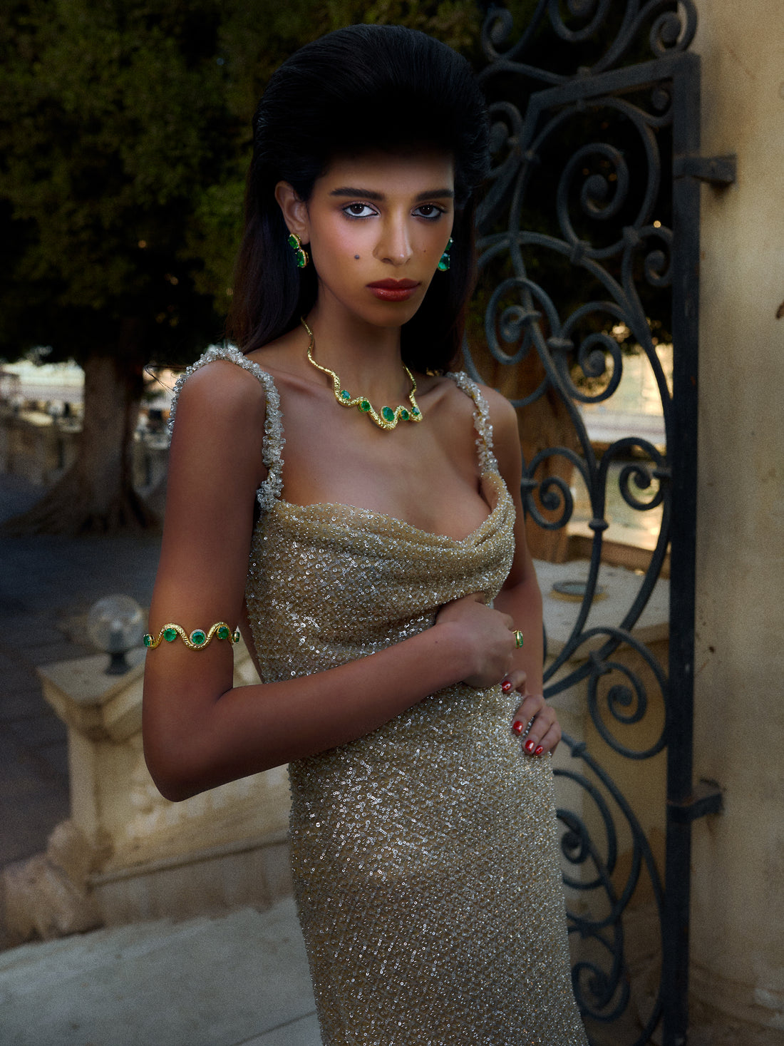 Wave Emerald Necklace