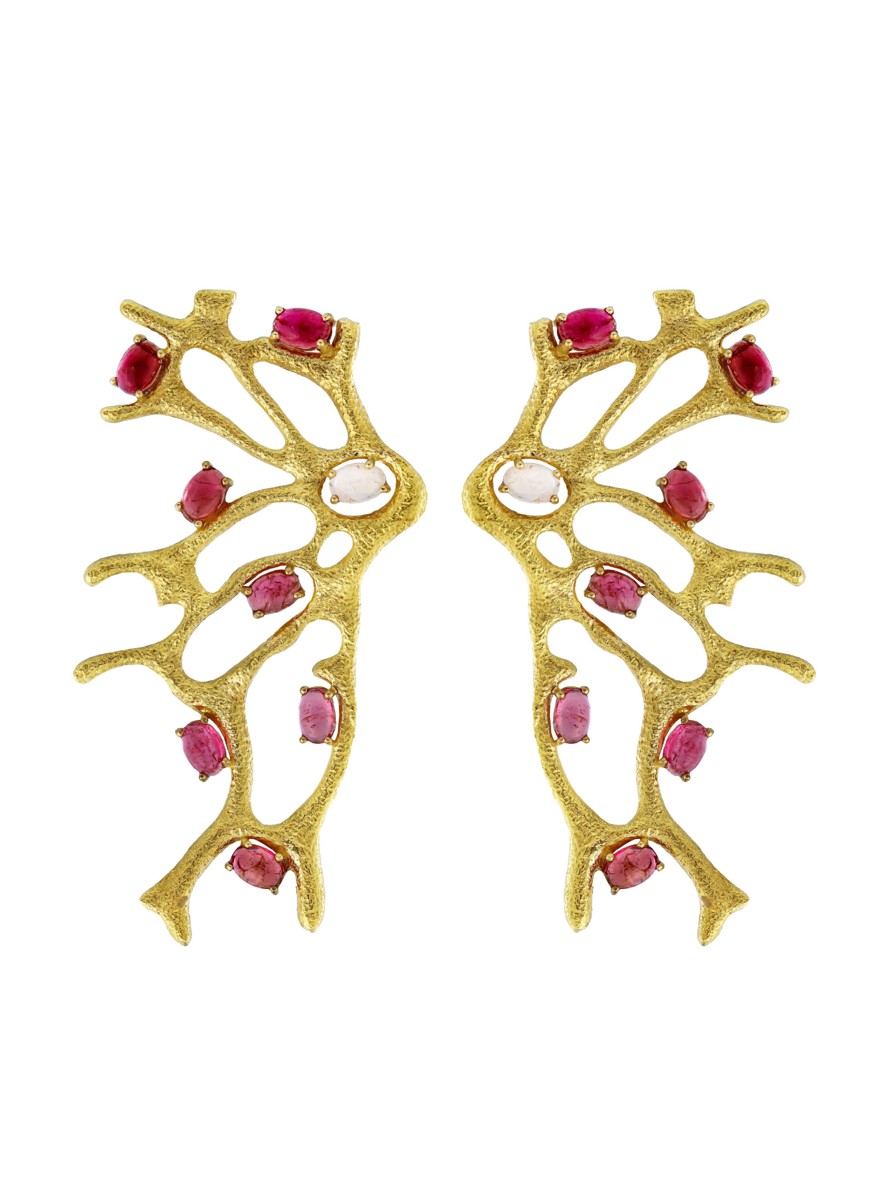 Coral Tourmaline Earrings