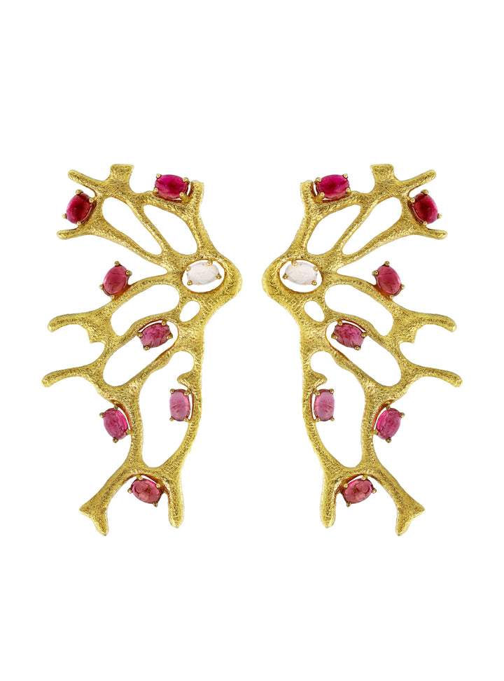Coral Tourmaline Earrings