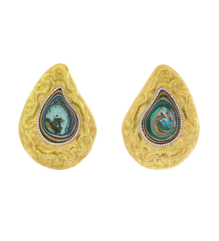 Rainbow Chrysocolla Drop Earrings