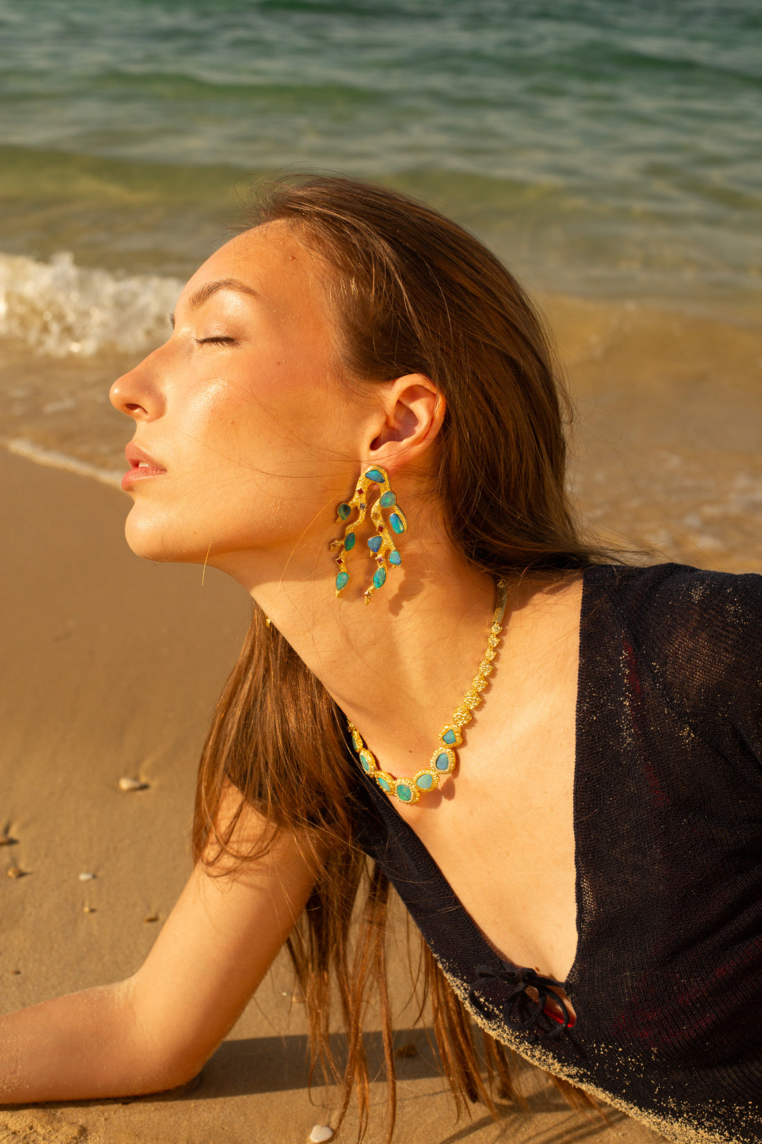 Opal Coral Earrings