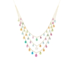 Multi gem drop necklace
