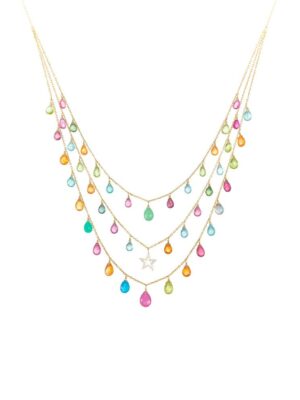Multi gem drop necklace