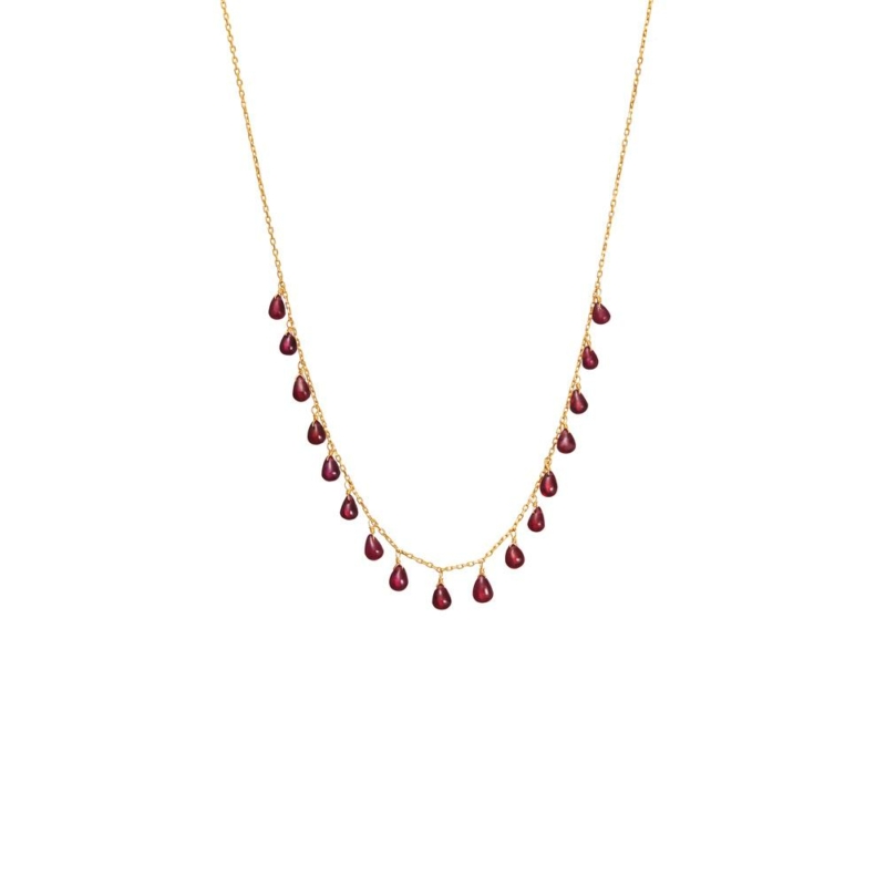 Red Garnet Drop Necklace