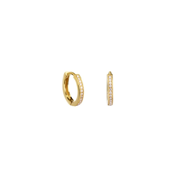 Small hoop earrings with diamond pavé