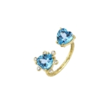 heart-shaped blue Topaz open ring