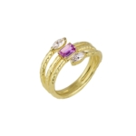 Pink sapphire & diamond marquis Eternity ring