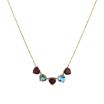 Heart shaped Mix Gemstones necklace