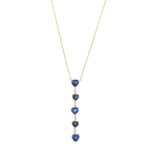 Blue Sapphire Heart-shaped Lariat Necklace