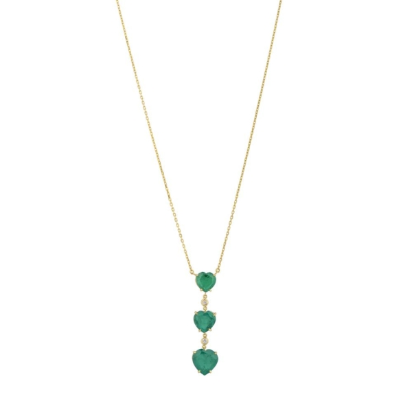 Emerald Heart-shaped Lariat Necklace