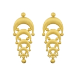 Hand Brushed 18k gold chandelier earrings