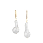 Pearl Dangling Diamond Earrings