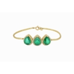 Pear-Cut Emerald Diamond Bangle