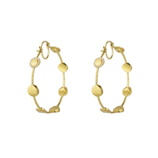 Golden Pebbles Hoop Diamond Earrings