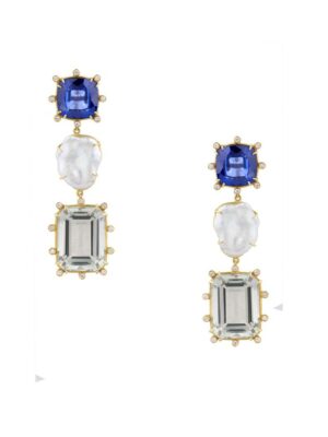 Sapphire Pearl Topaz Earrings