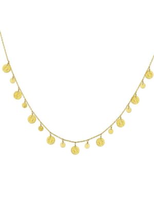Classic hand hammered gold coin necklace