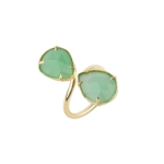 Double pear chrysoprase ring