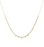 Gold beaded with diamond cuts necklace