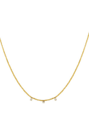 Gold beaded with diamond necklace